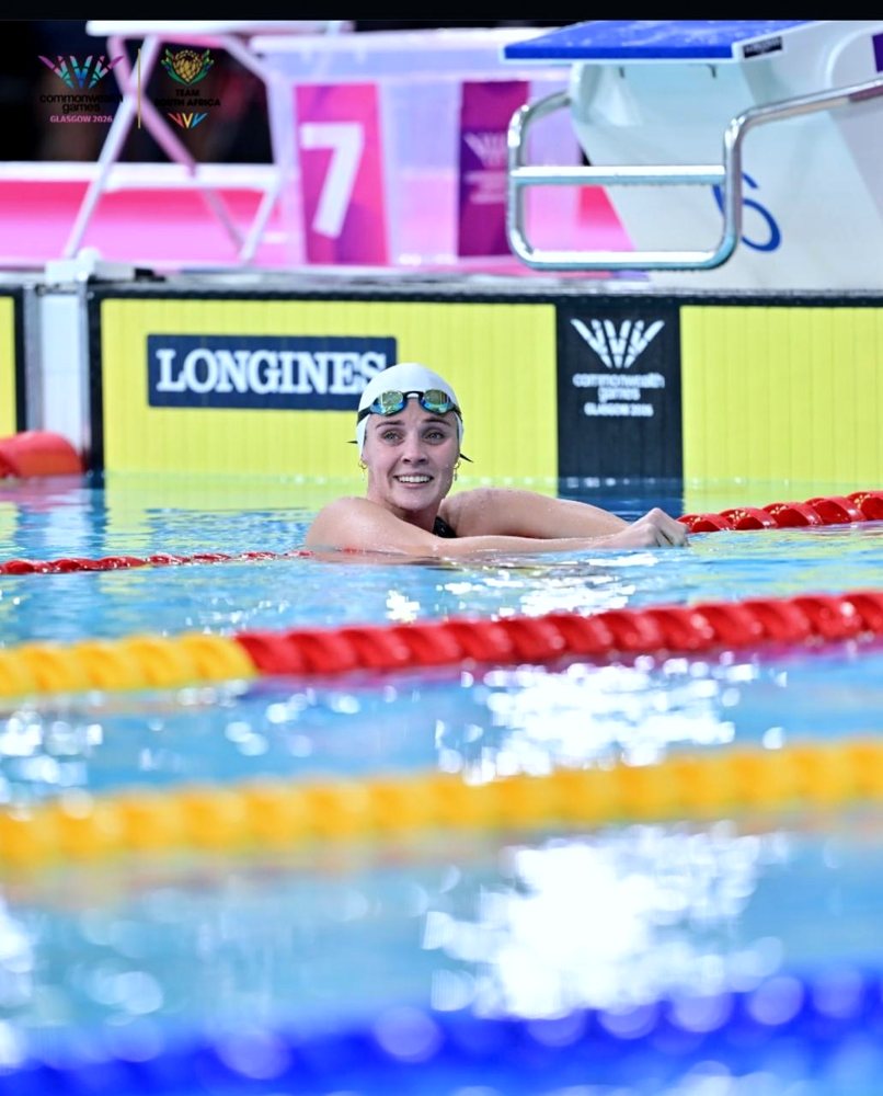 Elite swimmer at a race